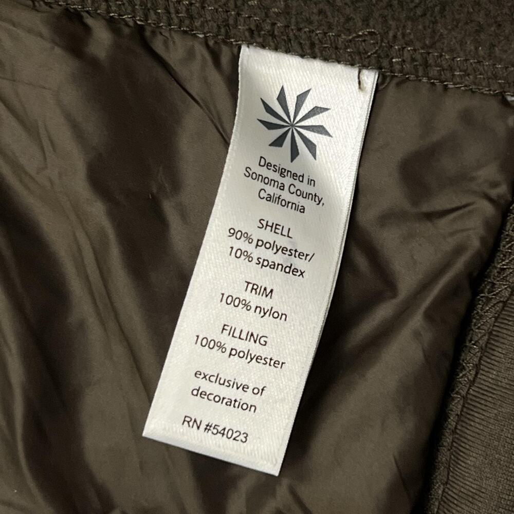 Athleta Jacket Womens Small Brown Quilted Hooded Full Zip Long Coat - Picture 7 of 10